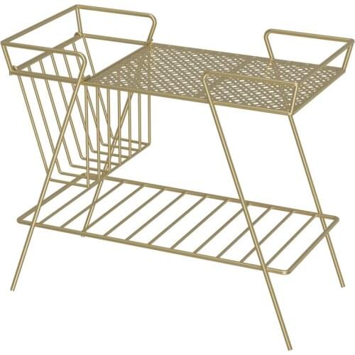 Nordic, Wrought Iron Magazine Rack Easy Ground Receive Newspaper Stand Magazine Shelf Rack Sofa Edge Contracted Small Bookshelf