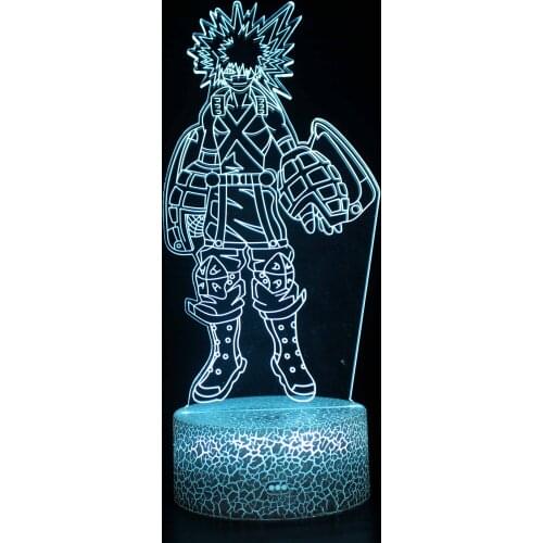 Led Night Light My Hero Academia Katsuki Bakugo Figure for Kids Child Bedroom Decor Nightlight Color Changing Desk 3d Lamp Gift