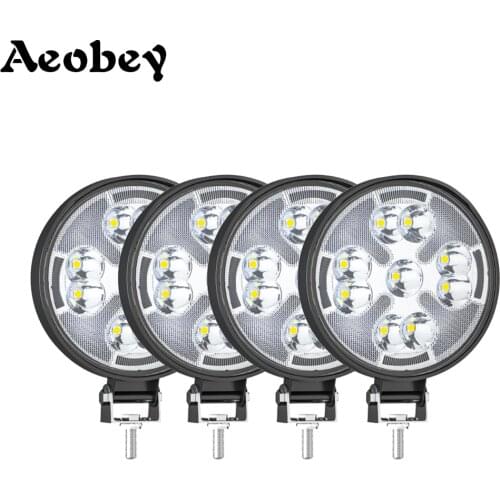 Aeobey Led Light Bar Flash Light 27w Led Car Light For Led Bar Offroad SUV ATV Tractor Boat Trucks Excavator 12V 24V Work Light