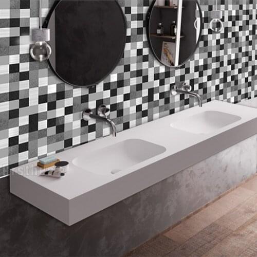 Black&Grey Kitchen Self-adhesive Wall Tile Stickers Bathroom Living Room Vinyl Mildew-proof Moisture-proof Waterproof Wallpaper