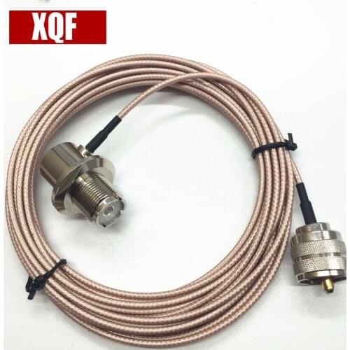 XQF Coaxial Cable UHF/PL-259 Male to Female for YAESU for ICOM for KENWOOD Mobile Radio Walkie Talkie Antenna Pink 5 Meter