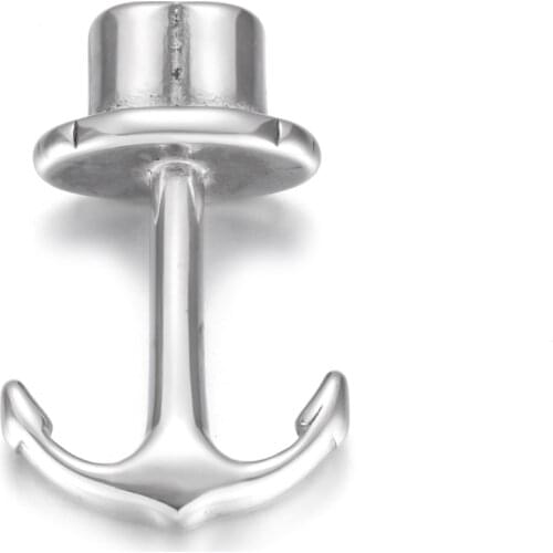 316L Stainless Steel Anchor Hook Polished Connector Double Hole 4mm Bracelet Closure DIY Accessories Jewelry Making