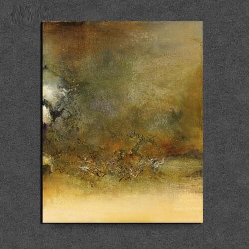 Zao Wou Ki Yellow Abstraction Canvas Painting Prints Living Room Home Decoration Modern Wall Art Oil Painting Poster Pictures