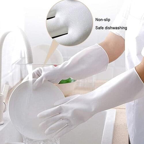 Female waterproof rubber latex dishwashing gloves kitchen durable cleaning housework chores dishwashing tools