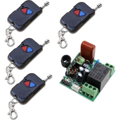 AC 220V 1 Way Relay Wireless Remote Control Light Switch 315Mhz RF Receiver Relay Smart Home Remote Controller Mini Size