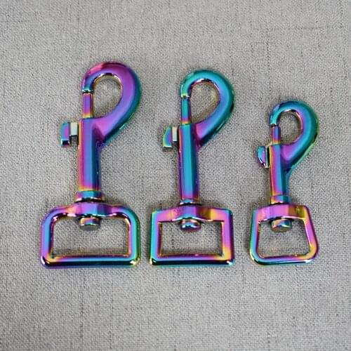 1 Pcs/Lot 15mm 20mm 25mm Colourful Metal Safety Strong ClipsDog Leash Carabiner Snap Hook DIY Key Chain Clasps Sewing