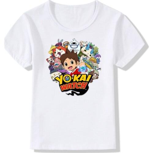 2018 Children Print Yo Kai Watch Logo Ghosts T Shirt O-Neck Short Sleeve Kids Boy&Girl Cartoon Anime Funny Top Tee Tshirt ooo606