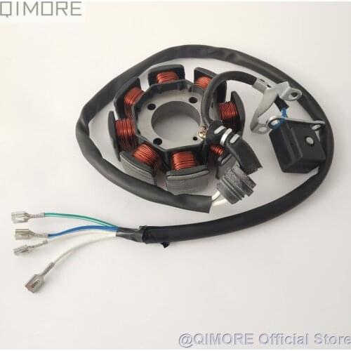 8-coil 4-wire DC fired Magneto Stator for Motorcycle CG125 CG150 Stels Flame 200 Delta 150 RKV RKS TX Speed Strike VLC VLM VLR