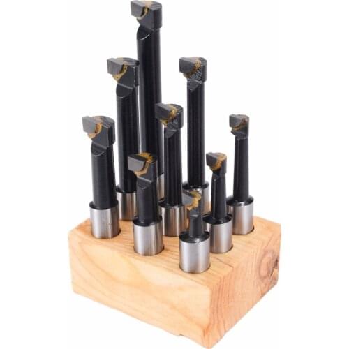 9PCS 12mm Hard Alloy Shank Boring Bars for 2 inch boring head Carbide Tipped for 50mm Boring Head for Lathe Milling Boring Hole