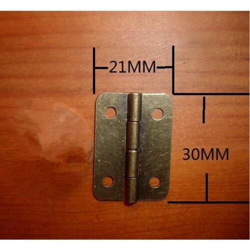 Bronze Iron Cabinet Door Luggage Hinge,4 Holes Decor,Furniture Decoration,Chinese Antique Vintage Old,30*21mm,50Pcs