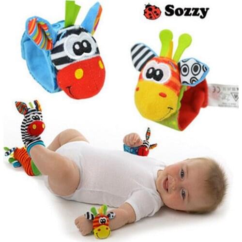 Hot Sale Newborn Toy Hand Bell Socks Animal Head Toy Sleepy Artifact Cute Socks