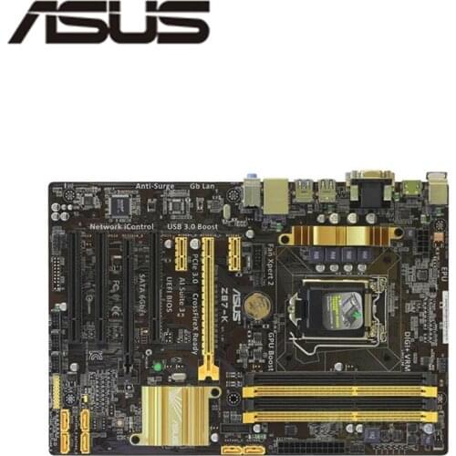 For Asus Z87-K Desktop Motherboard Z87 Z87M LGA 1150 For Core i7 i5 i3 DDR3 SATA3 USB3.0 Original Used Mainboard