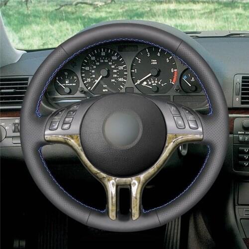 For BMW E46 318i 325i 330ci E39 X5 E53 Z3 E36/7 E36/8 Artificial Leather Car Steering Wheel Cover Safe Non-Slip Wear Resisting