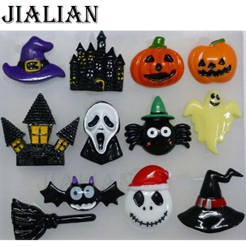 Hot Selling Halloween Pumpkin witch hat castle Bat broom Silicone Mold Fondant DIY cake Decorating Tools T0482