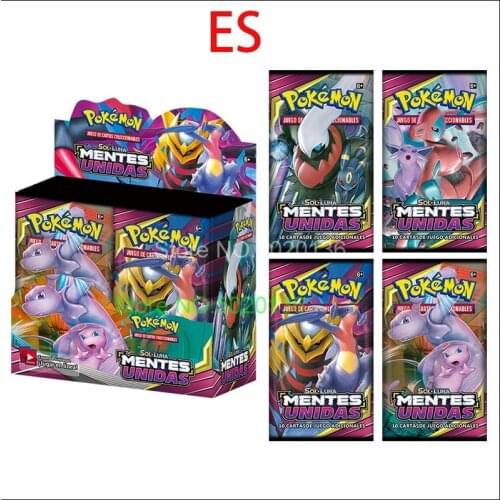 Pokemon Cards Spanish Unified Minds TAG TEAM GX VMAX Trainer Energy Holographic Playing Game Castellano Español Children Toy