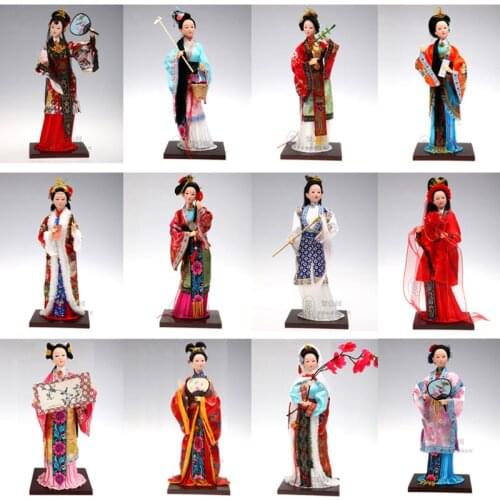 Creative Chinese Doll Ancient-style Dolls of the Qing Dynasty Twelve Golden Hair Handicrafts of Dream of Red Mansions Best Gift