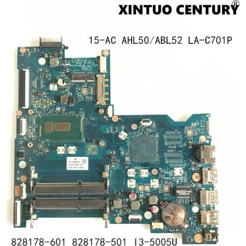 828178-601 828178-501 828178-001 For HP 15-AC Laptop Motherboard AHL50/ABL52 LA-C701P Mainboard W/ i3-5005U 100% tested working