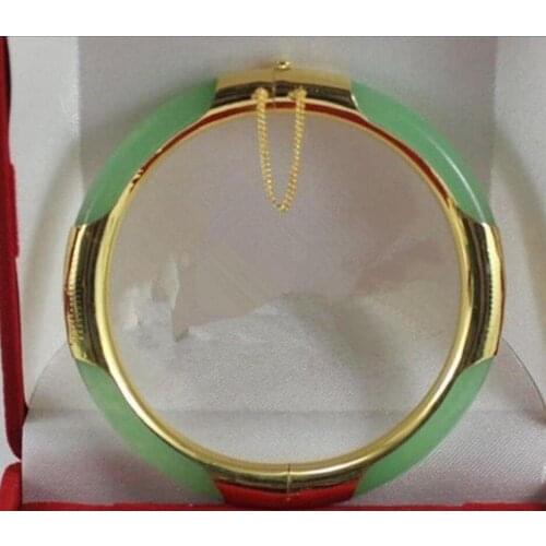Fashion jewelry Free Shipping Beautiful Green Bangle Bracelet AAA style Fine jewe Noble 100% Natural stone 5.26 -Bride jewelry
