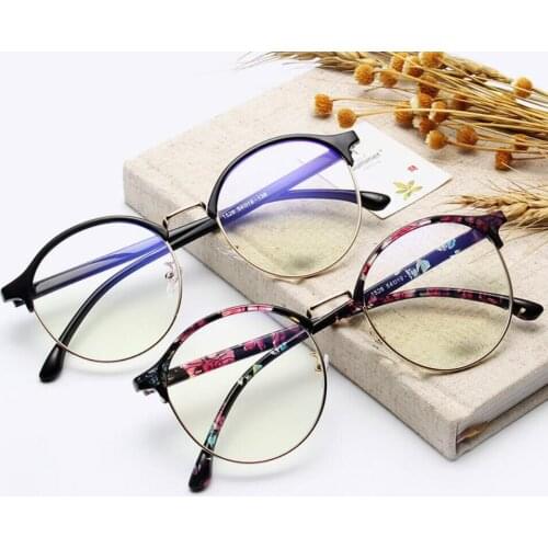Fashion Anti Blue Light Round Frame Optical Eyeglasses Retro Men Women Computer Eye Glasses Clear Eyewear Frames