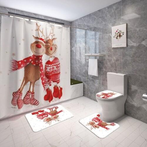 Cartoon Bath Mat Bathroom Carpet Christmas Home Decor Toilet Rug Absorbent Shower Room Bath Mat Bathroom Non-Slip Floor Mat