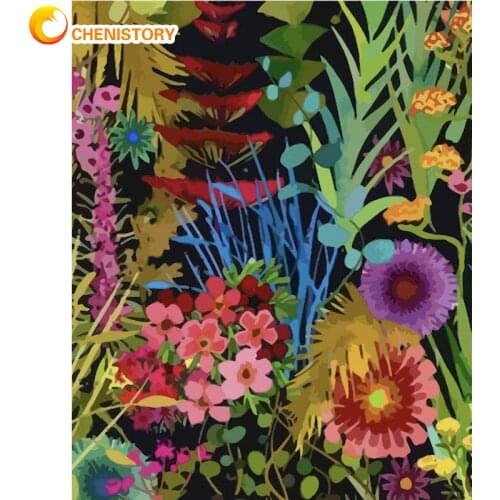 CHENISTORY Diy Pictures By NumberColorful Plants Kits Home Decor Painting By Numbers Flower Drawing On Canvas HandPainted Art