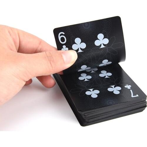 New Creative Gift Durable Poker Quality Plastic PVC Poker Waterproof Black Playing Cards