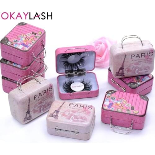OKAYLASH 1pair/case Mini Steel High Quality 25mm long Eyelash Packaging Box Attractive Lashes Suitcase Wholesale Factory Price