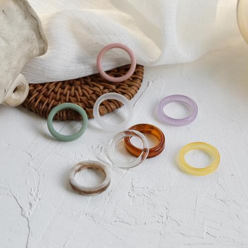 Wholesale Simple Acrylic Rings For Women Girls Teens Trendy Classic Retro Colorful Engagement Rings For Women Fashion Jewelry