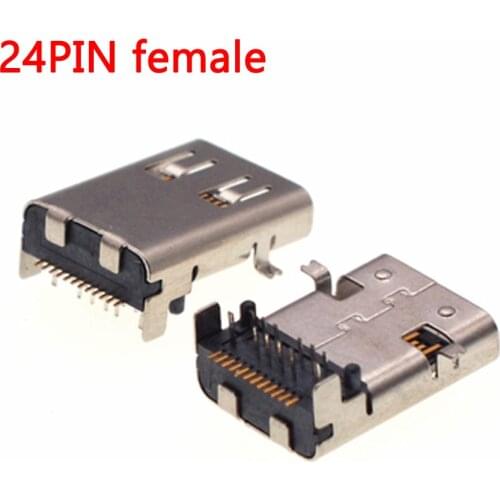 2-6pcs 24 Pin Micro-C USB 3.1 Connector On board Female Port Jack Tail Sockect Plug For Android phone data connector