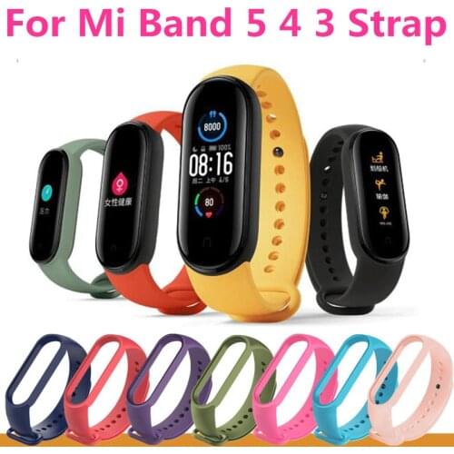 For Xiaomi Mi Band 5 4 Strap Silicone Wristband Replacement soft TPU Strap for mi bend5 xiaomi miband 5 mi band 5 Wristband
