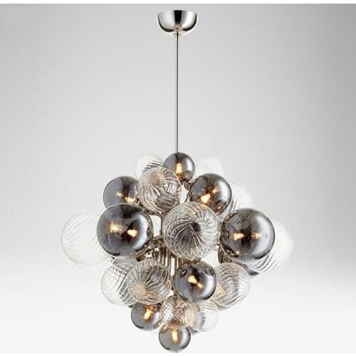 Nordic Luxury Glass Globe G9 LED Chandelier Living Room Metal Pendant Chandelier Lighting Indoor Luminarias Fixtures Lamparas