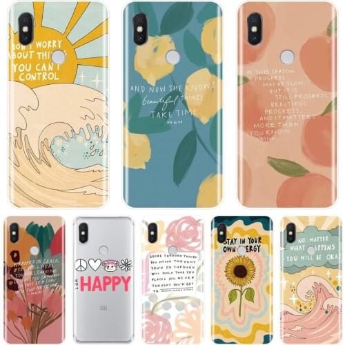 For Xiaomi Redmi S2 4 4A 4X 5A 6 6A 5 Plus Pocophone F1 Redmi Note 6 Pro 5A Prime 5 4 4X Phone Case Silicone Flower Back Cover