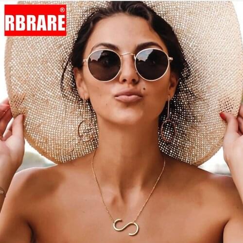 RBRARE Classic Small Frame Round Sunglasses Women/Men 2021 Luxury Brand Designer Alloy Mirror Sun Glasses Vintage Shades Glasses