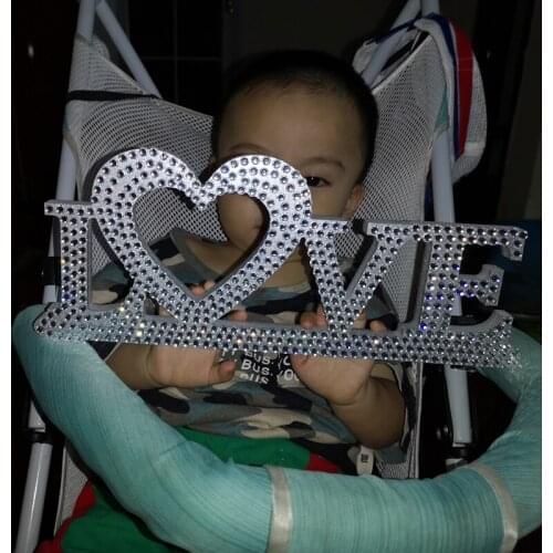 Wedding home decoration Silver Crystal "LOVE" standing love sign