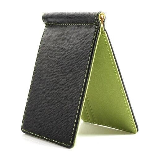 Faux Leather Slim Mens Credit Card Short Skin Wallet Money Clip Simple Design Burnished Edges Wallet for Men