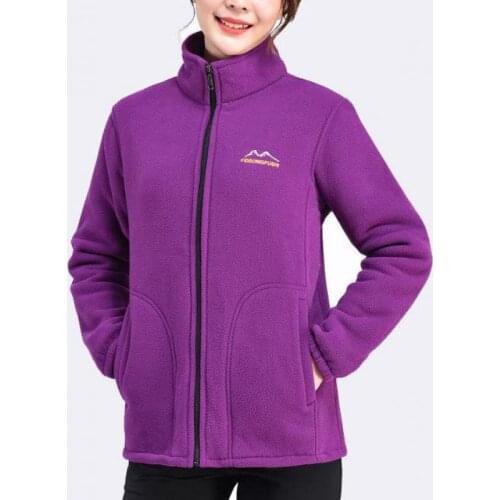 Spring Autumn Fleece Mother Coat Thicken Cashmere Warm Sweatshirt Loose Zipper Womens Clothing Pocket Delicate Thread Femme