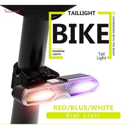Bike Tail Light USB Rechargeable Bike Warning Light Safety Bicycle Rear Light LED Bicycle Light Cycling Flash Lamp MTB Road Bike