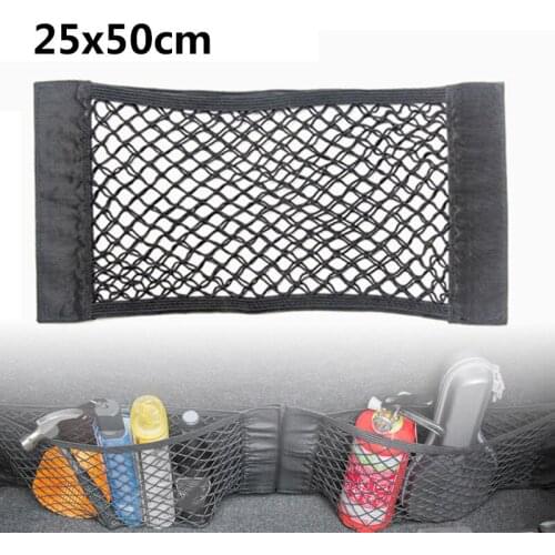 Rear Net Bag Replacement Truck Car Sticking Storage 1Pcs 50*25cm Black