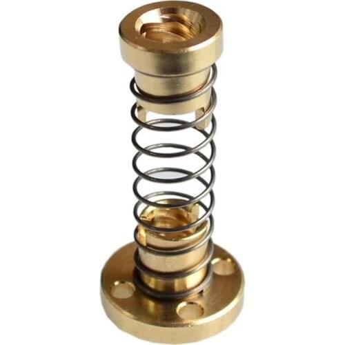 Gap Thrseaded Rod Lead Elimination Screw Spring Loaded 3D Printer Parts DIY Motor T8 Anti Backlash Brass Nut