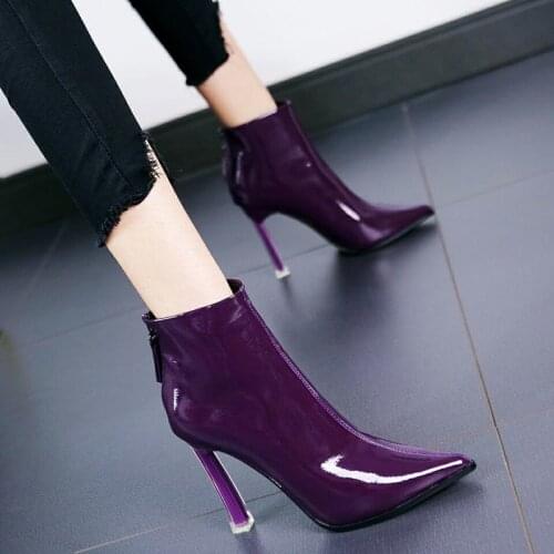 2020 Womens boots winter new knight Women boots zipper boots warm wild thick wind Boots High Heel Boots Ankle Boots U15-06