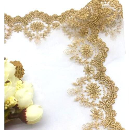 1yard Width:5.2cm Fashion Embroidery Gold Line Lace Net Laces Clothing Accessories DIY Decoration (ss-2097)