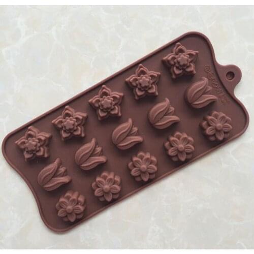 15 Even 3D Tulips Silicone Chocolate Mold DIY Candy Bar Fondant Molds No Smell Cake Decorating Tools