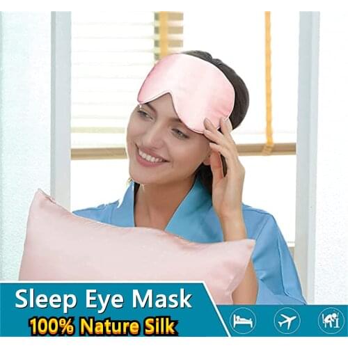 19 Mulberry 100% Natural Silk Sleep Eye Mask Sleeping Comfortable Super Soft Eye Shade Cover With Adjustable Strap Blindfold