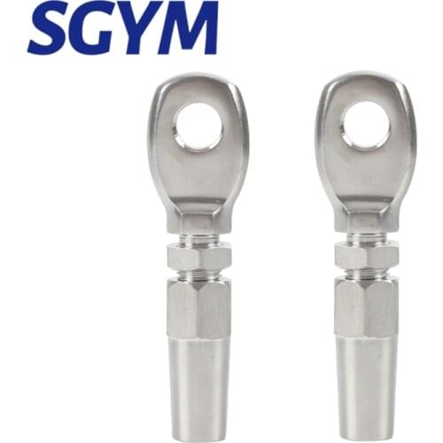 2pcs Cable Railing Swageless Eye Terminal Tension Hardware for 6mm Wire Cable Railing Patio Deck Railing