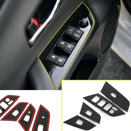 4pcs ABS Carbon Car Door Window Lift Regulator Cover Trim for Toyota Prius 2017-2020