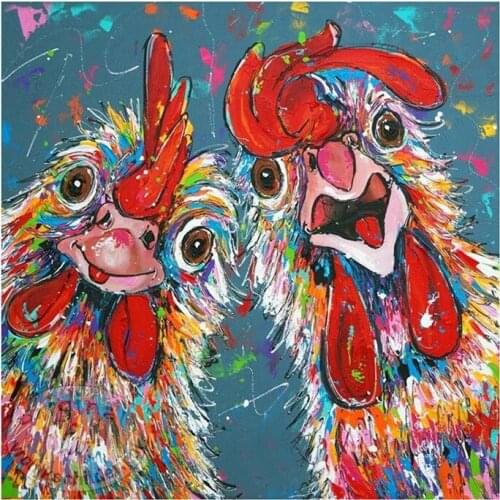 5D Diy Full Square Round Stone Resin Diamond Painting Cross Stitch Embroidery Cartoon chicken Diamant Mosaic Friend Gift