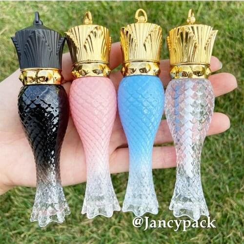 5ml luxury pink clear Mermaid Plastic Lipgloss Tube Cosmetic Crown Lip Gloss Packaging lip tint Container lipstick tubes
