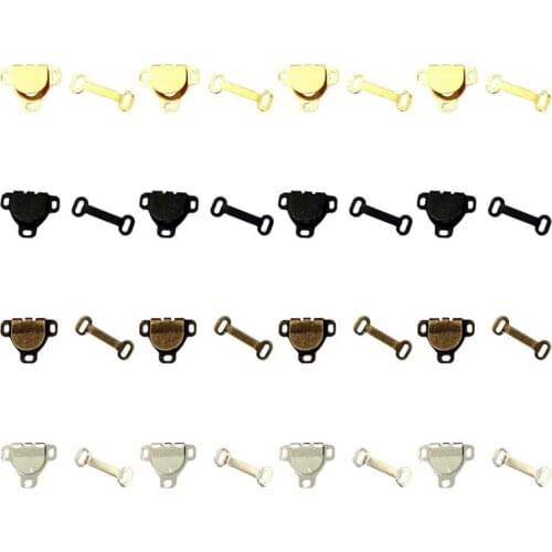 60 Sets Metal Sewing Hooks And Eyes Hand Sew Closure Garment Accessories 60sets Gold Silver Gun Bronze 4-Color Mixed Pants Hook