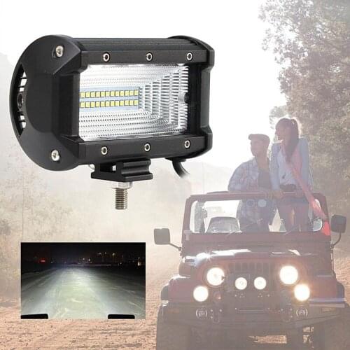 72W 6500K LED Light Bar Work Lights 12V lamp Bar 5 Inch 4D LED for Auto Fog Lamps for Tractor Boat Car Truck SUV ATV Motorcycle