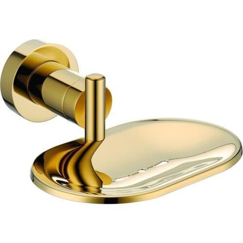 Free shipping Gold finish Modern Luxurious round Base design soap dish holder